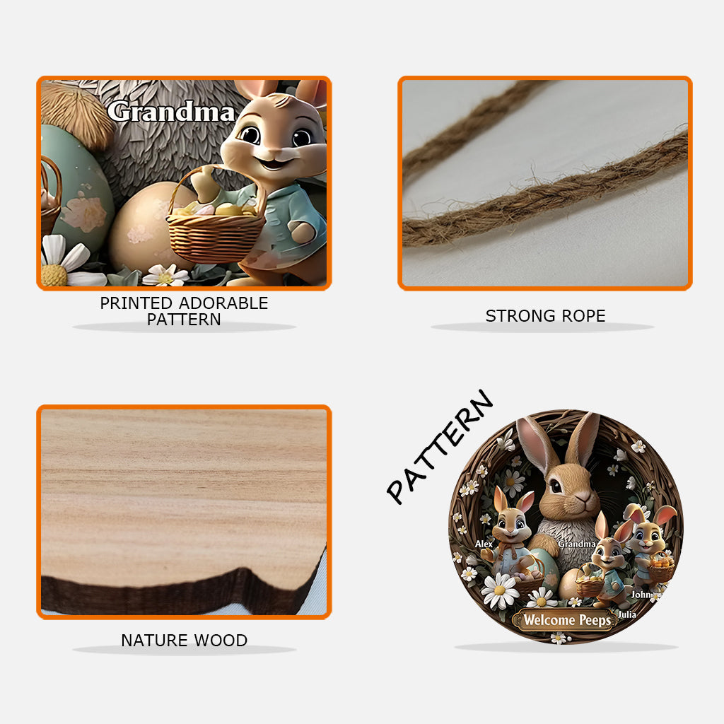 Omas Freunde – Personalisiertes, individuell geformtes Holzschild in Oma-Form