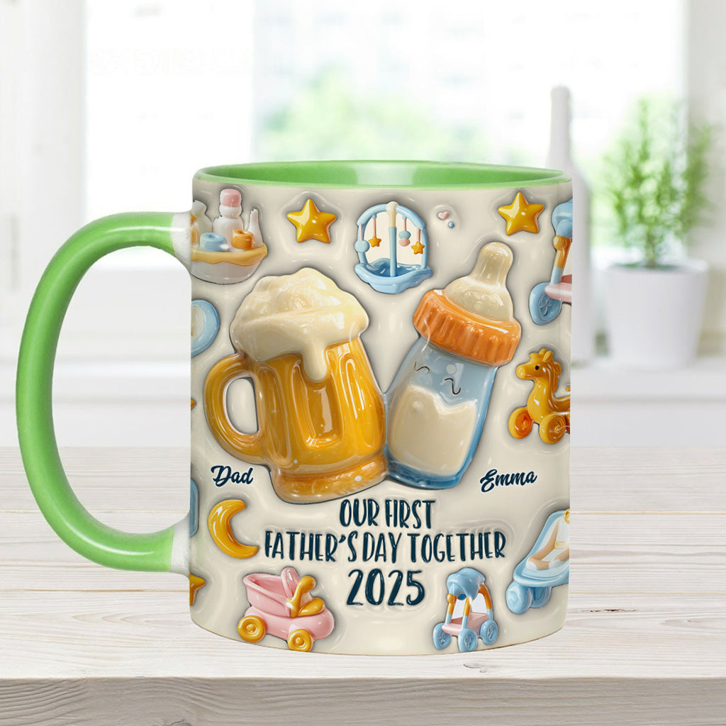 Our First Father's Day Together - Personalized Father Accent Mug
