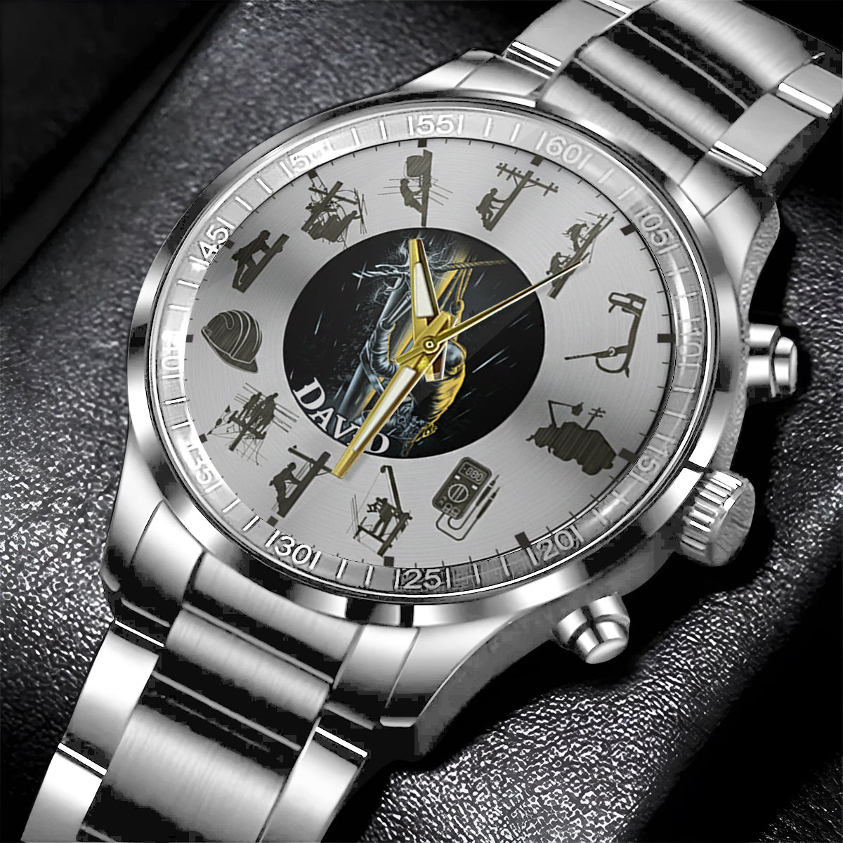 Licht anlassen – Personalisierte Handuhr für Elektriker