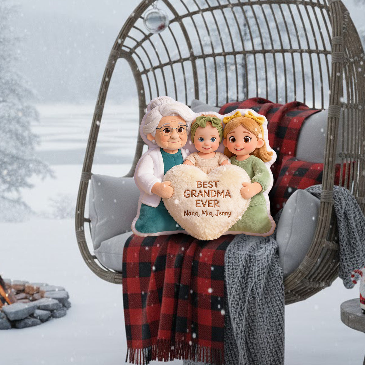 Die beste Oma aller Zeiten – personalisiertes Oma-Kissen in Kunstfellform