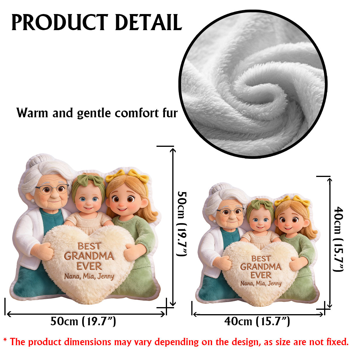 Die beste Oma aller Zeiten – personalisiertes Oma-Kissen in Kunstfellform