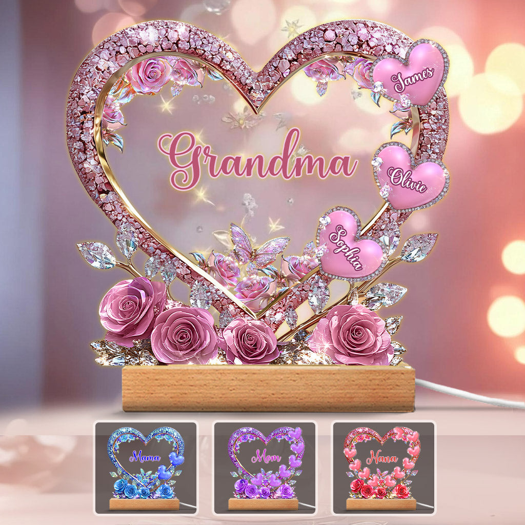 Grandma's Mom's Sweethearts - Personalized Grandma Custom Shaped Acrylic Plaque