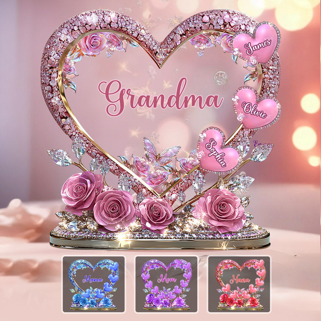 Grandma's Mom's Sweethearts - Personalized Grandma Custom Shaped Acrylic Plaque