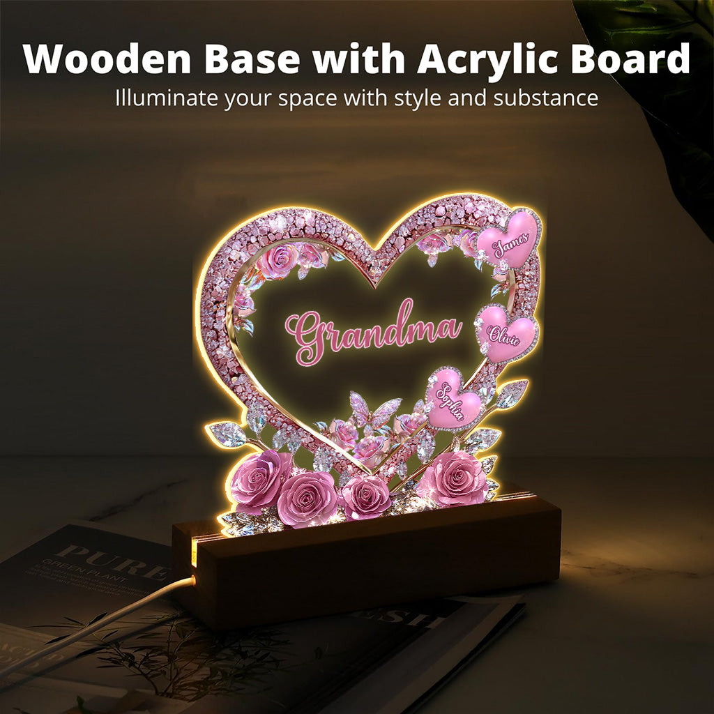 Grandma's Mom's Sweethearts - Personalized Grandma Custom Shaped Acrylic Plaque