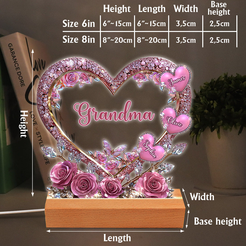 Grandma's Mom's Sweethearts - Personalized Grandma Custom Shaped Acrylic Plaque