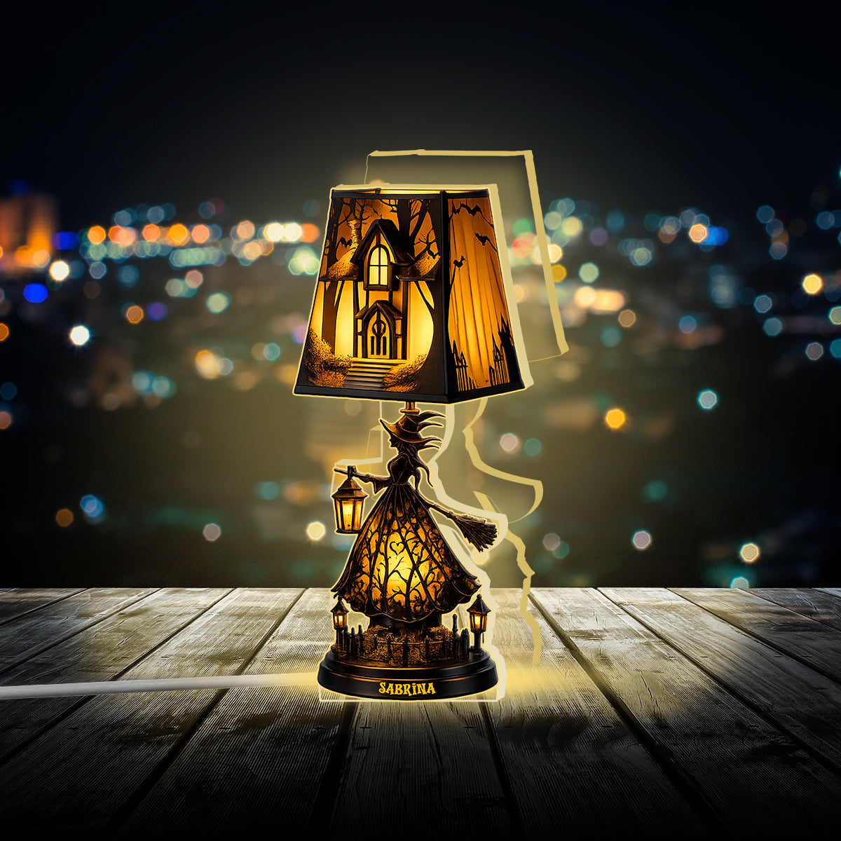 Happy Halloween - Personalized Witch Acrylic LED Night Light