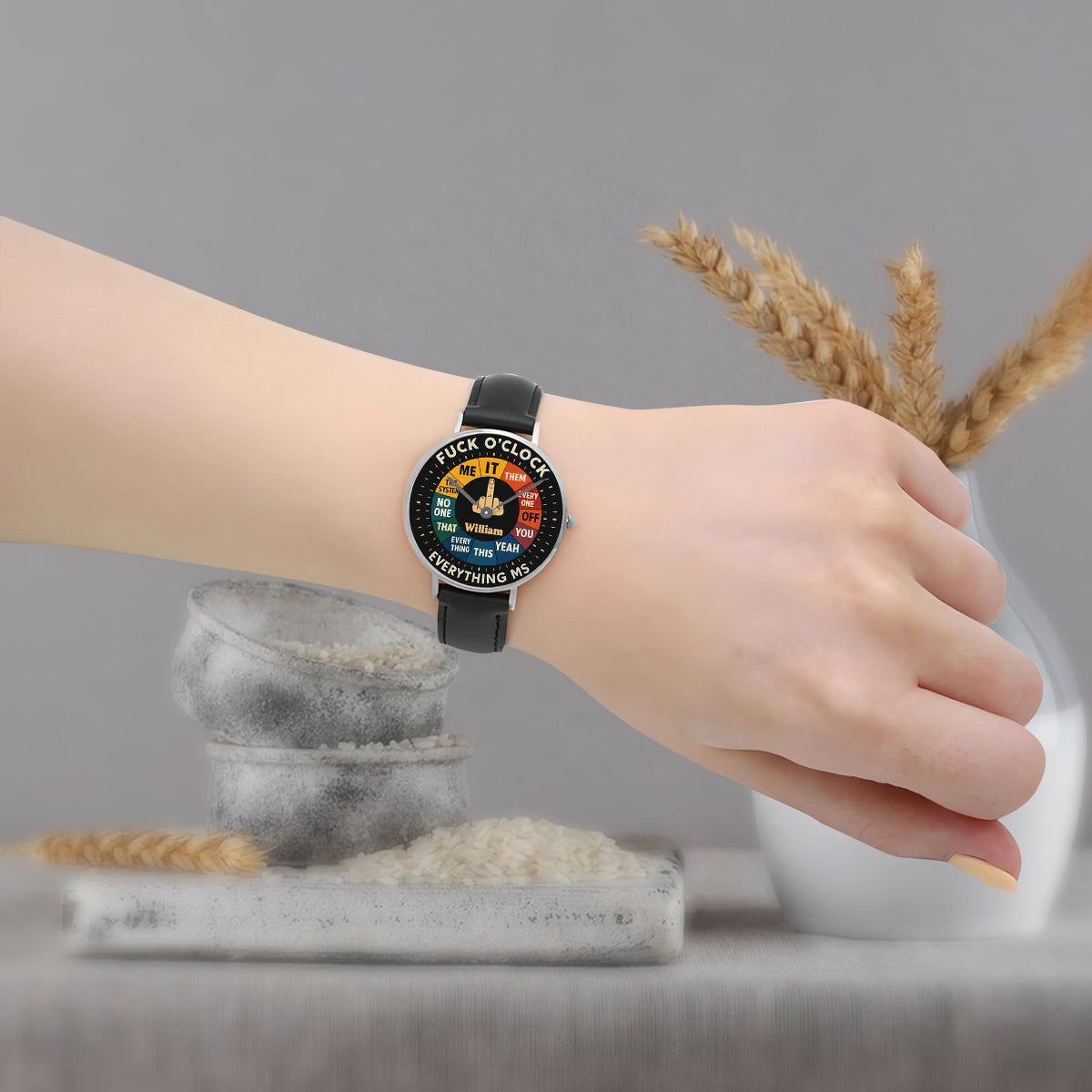 F*ck O'Clock Watch, Funny Gift For Him, Friends - Personalized Sarcasm Hand Watch