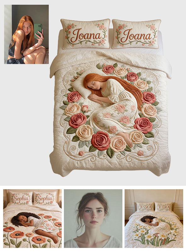 Birthmonth Flower Dream - Personalized Birth Month Flower Quilt Set