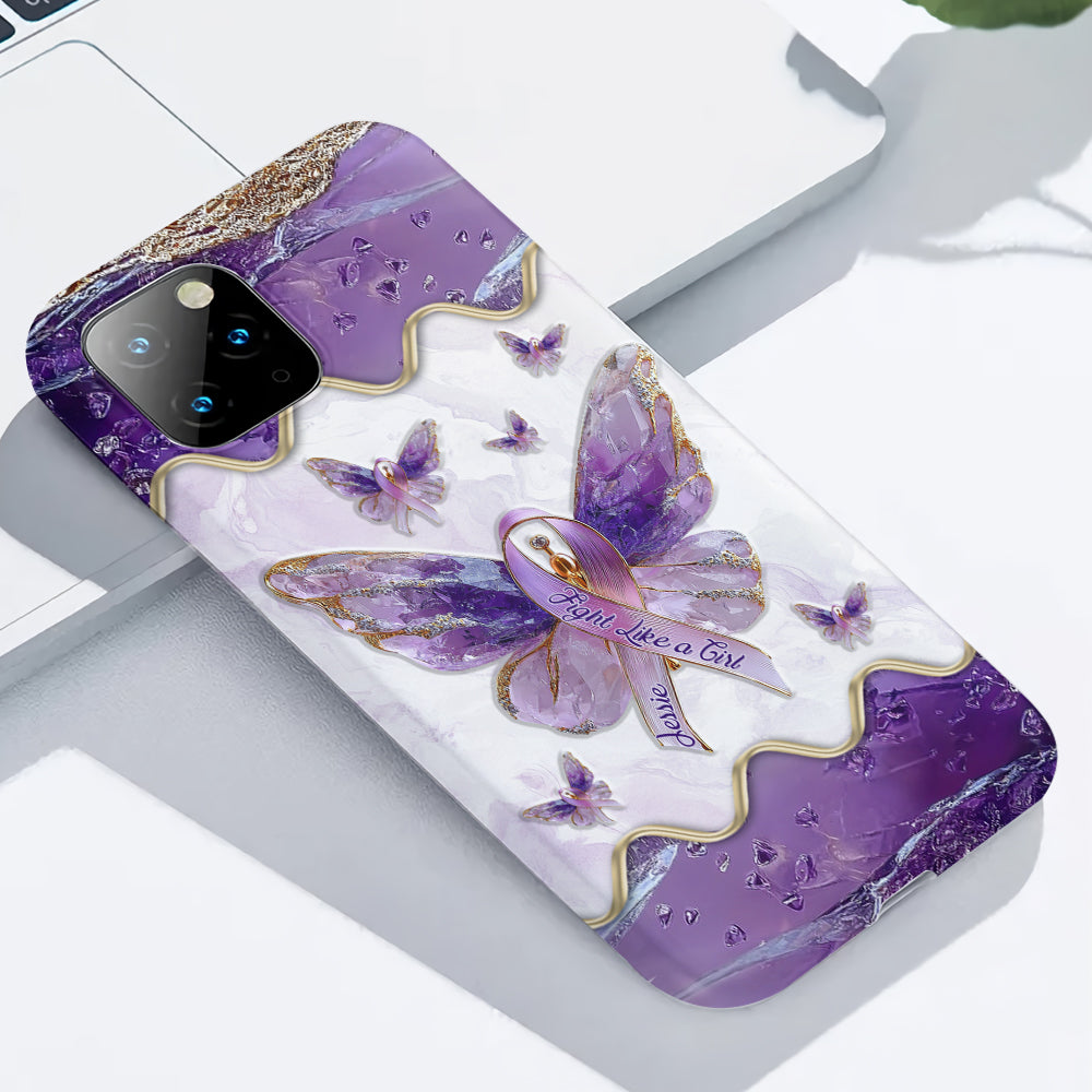 Kämpfe wie ein Mädchen – Personalisierte Handyhülle mit Lupus-Aufklärung und vollflächigem Aufdruck