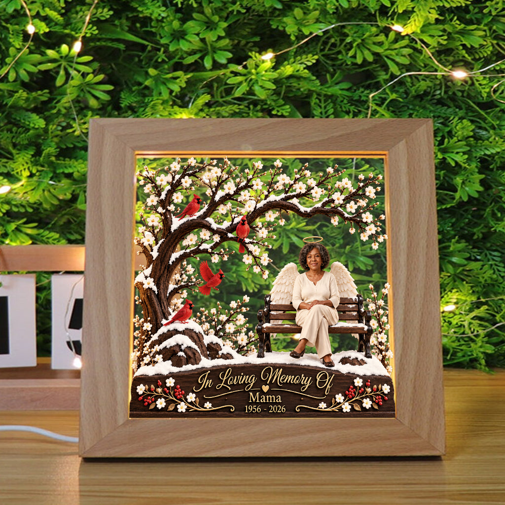 Your Light Will Forever Shine In My Heart - Personalized Memorial Wooden Frame LED Light