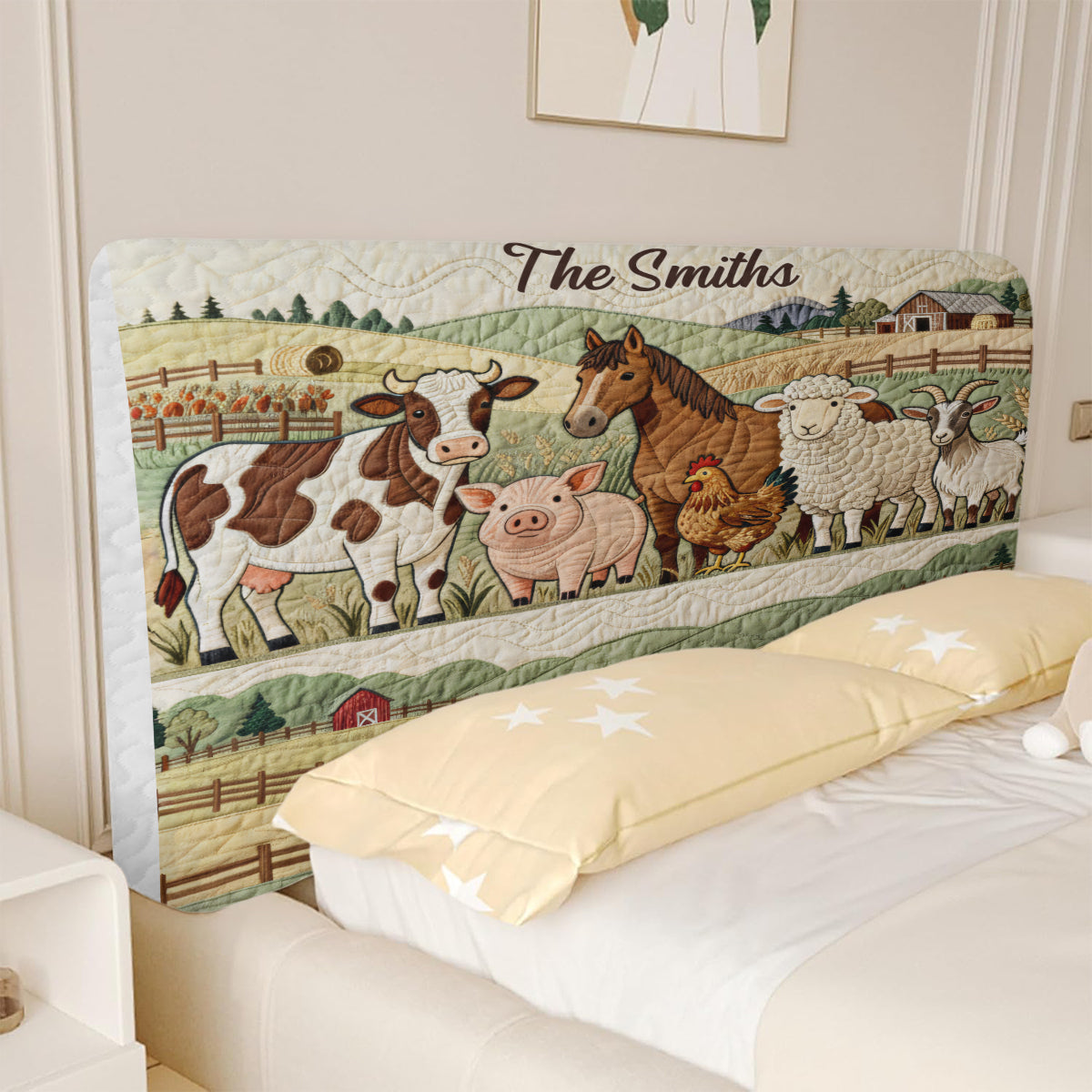 Farmhouse - Personalized Farmer Headboard Slipcover