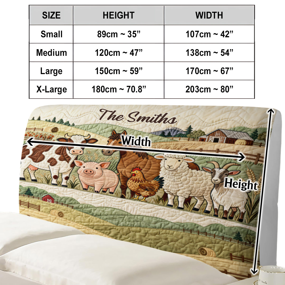 Farmhouse - Personalized Farmer Headboard Slipcover