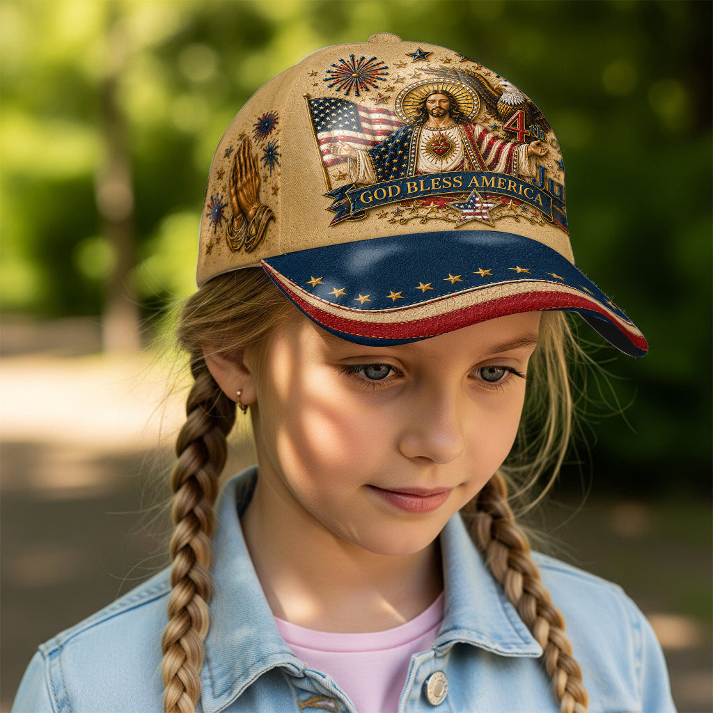 Eine Nation Unter Gott, 4. Juli - Personalisierte Christliche Klassische Kappe Mit Anstecker