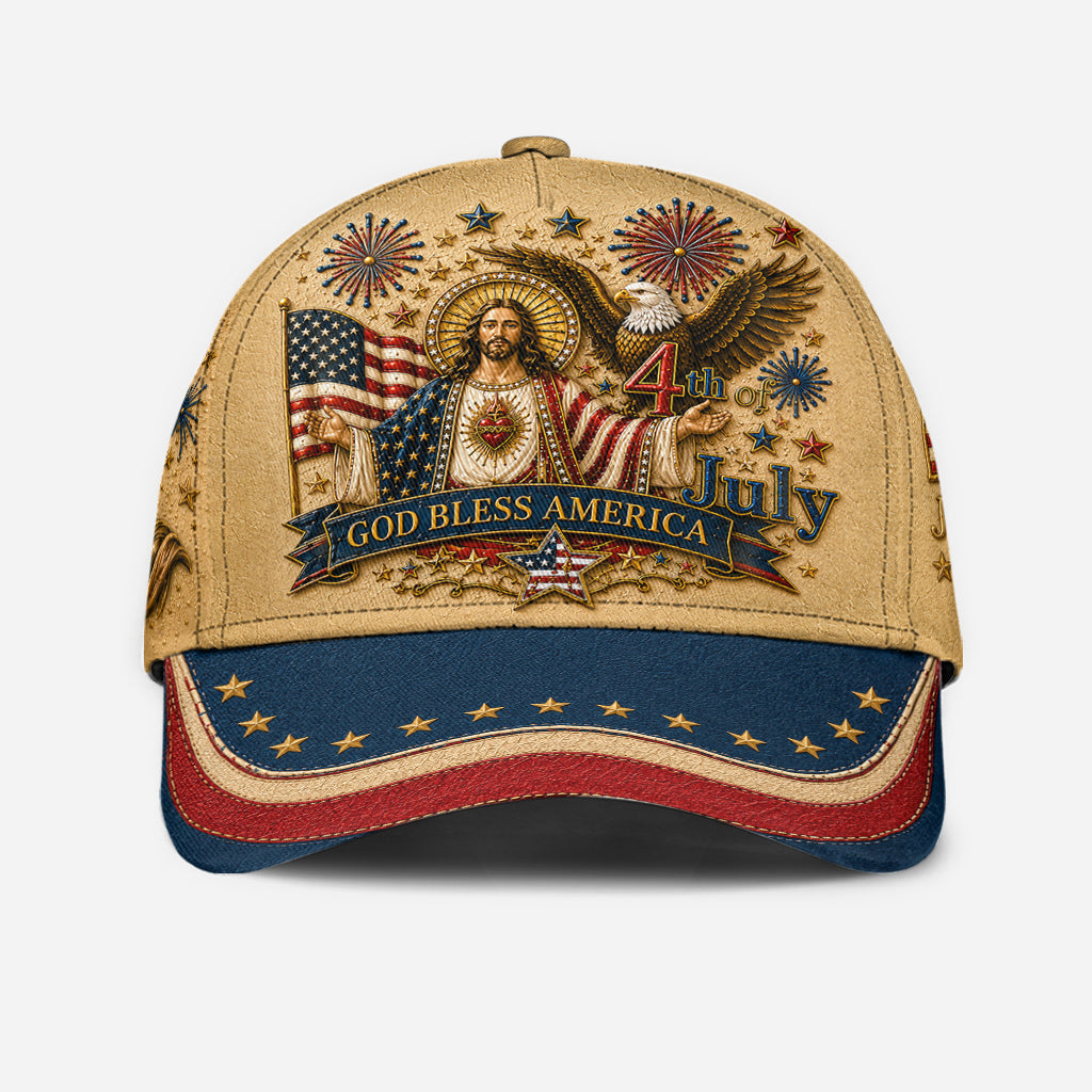 Eine Nation Unter Gott, 4. Juli - Personalisierte Christliche Klassische Kappe Mit Anstecker