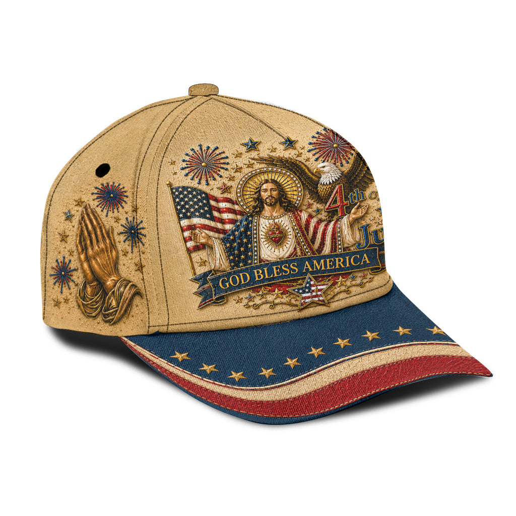 Eine Nation Unter Gott, 4. Juli - Personalisierte Christliche Klassische Kappe Mit Anstecker