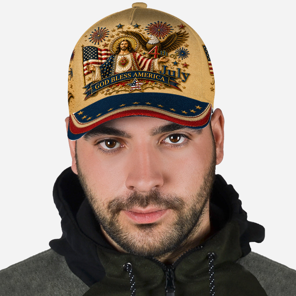Eine Nation Unter Gott, 4. Juli - Personalisierte Christliche Klassische Kappe Mit Anstecker