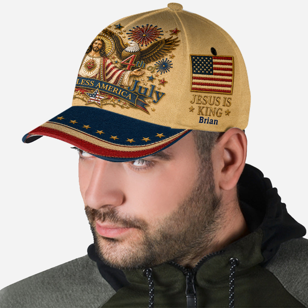 Eine Nation Unter Gott, 4. Juli - Personalisierte Christliche Klassische Kappe Mit Anstecker