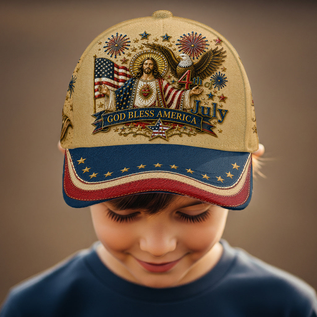Eine Nation Unter Gott, 4. Juli - Personalisierte Christliche Klassische Kappe Mit Anstecker