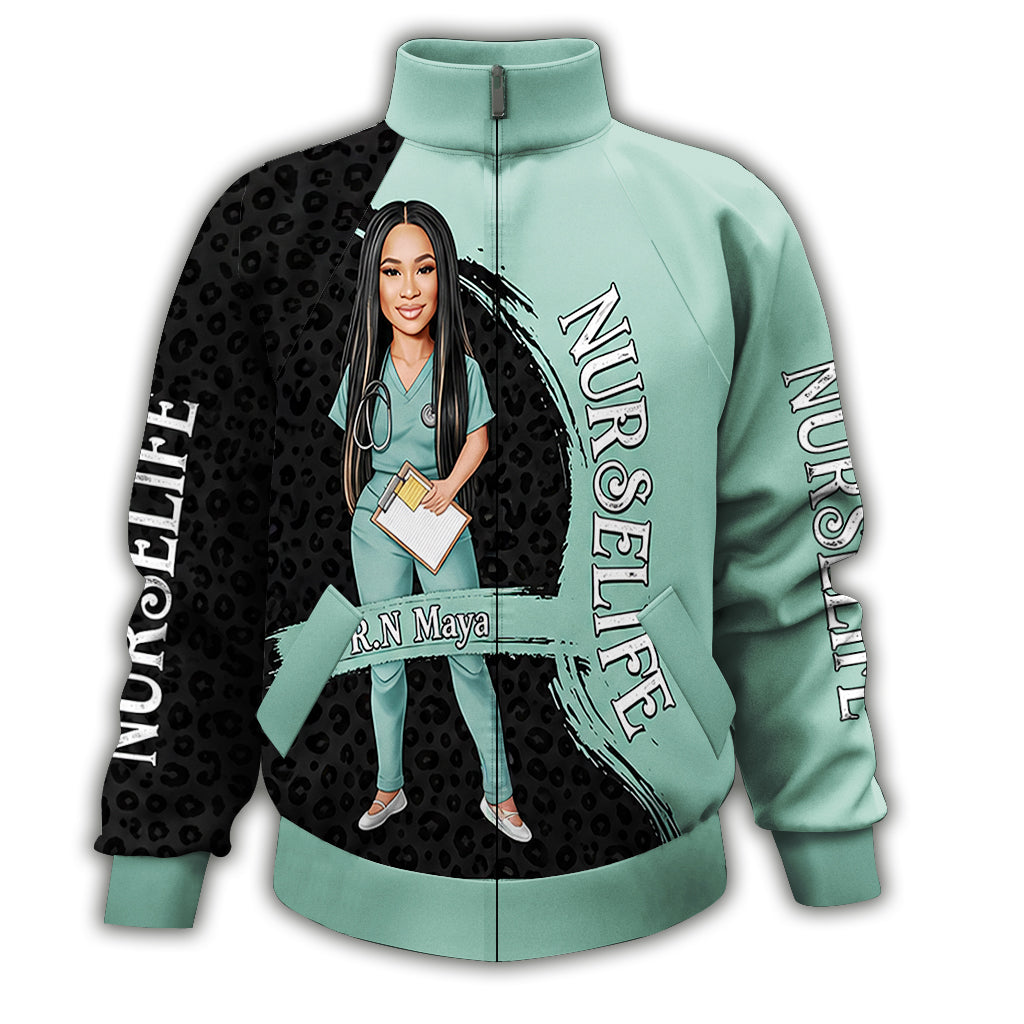 Nurse Life individuell aus jedem Foto - Personalisierte Krankenschwester Zip-Jacke