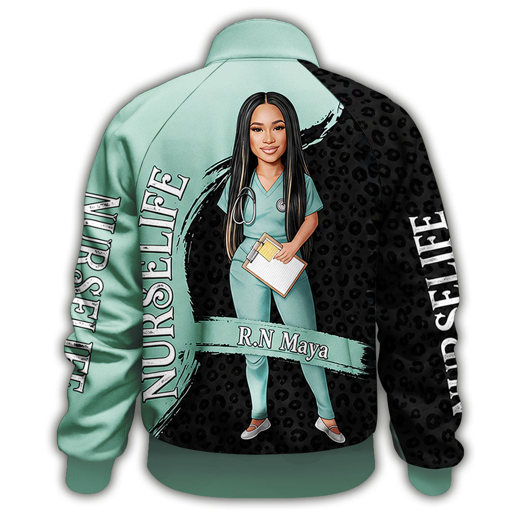 Nurse Life individuell aus jedem Foto - Personalisierte Krankenschwester Zip-Jacke