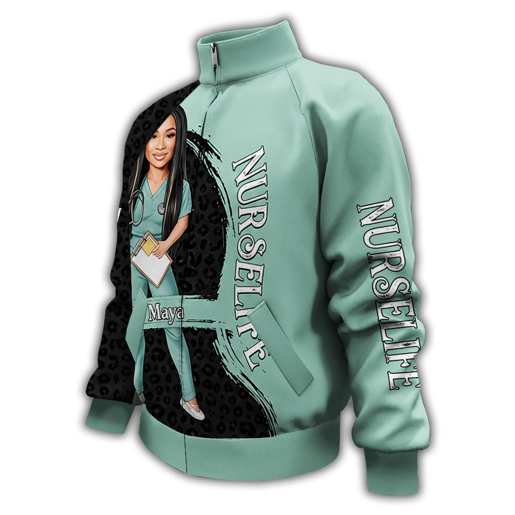 Nurse Life individuell aus jedem Foto - Personalisierte Krankenschwester Zip-Jacke
