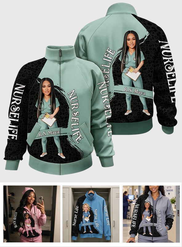 Nurse Life individuell aus jedem Foto - Personalisierte Krankenschwester Zip-Jacke