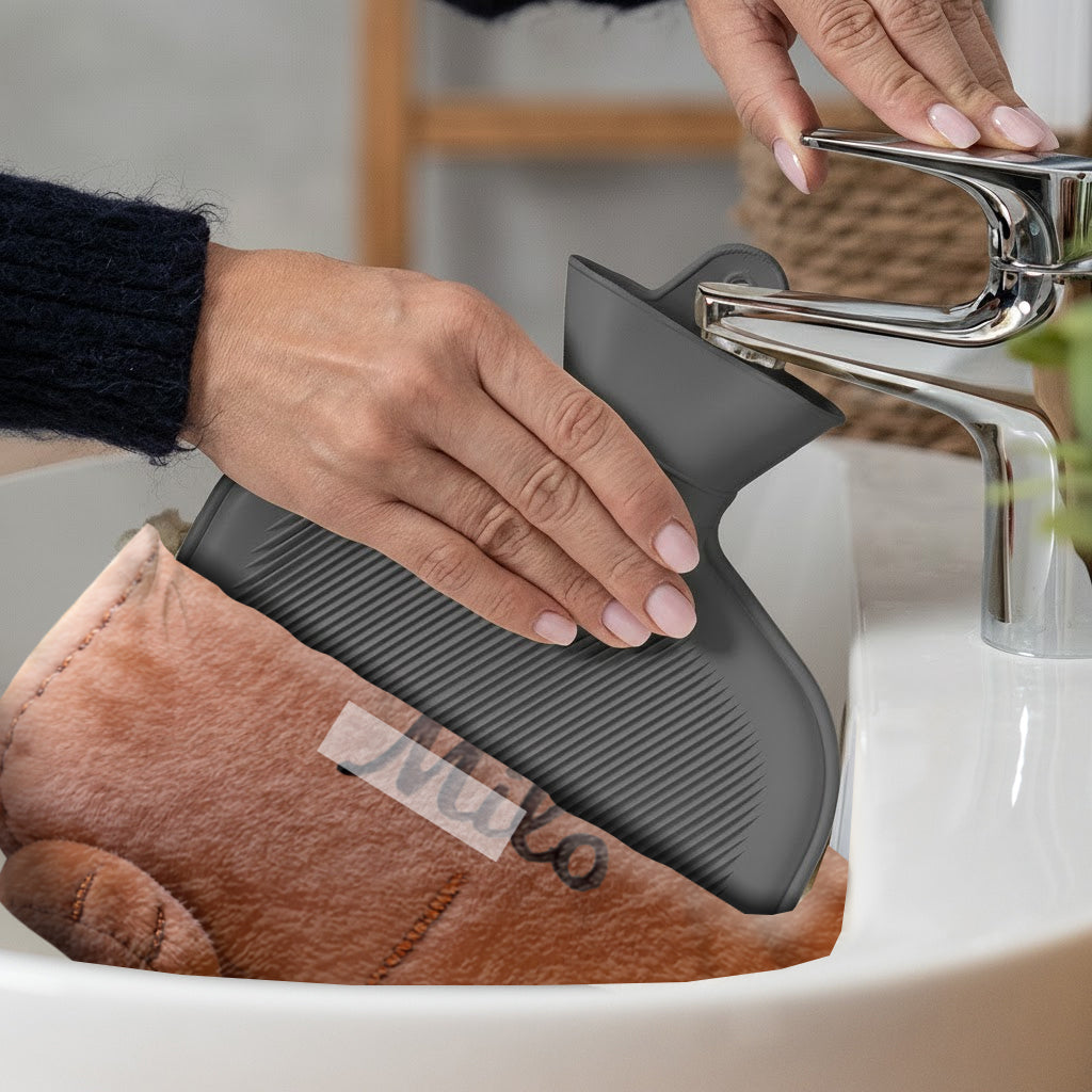 „Love Dog“ – Personalisierte Wärmflasche mit Hundemotiv und Bezug