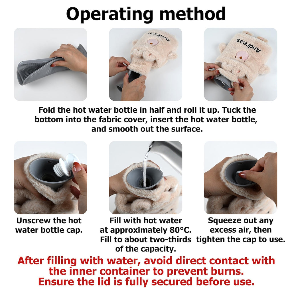 „Love Dog“ – Personalisierte Wärmflasche mit Hundemotiv und Bezug