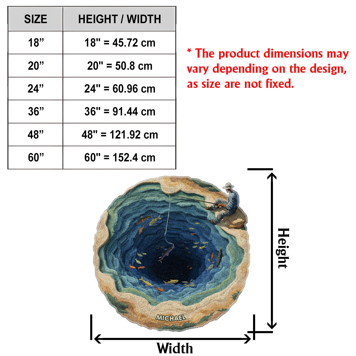 Cool Fishing – Personalisierter, rutschfester, getufteter Angelteppich