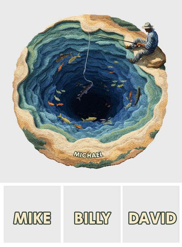 Cool Fishing – Personalisierter, rutschfester, getufteter Angelteppich