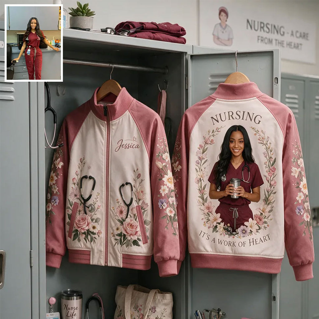 Custom Any Color, Any Flower From Any Photo - Personalized Nurse Zip Jacket