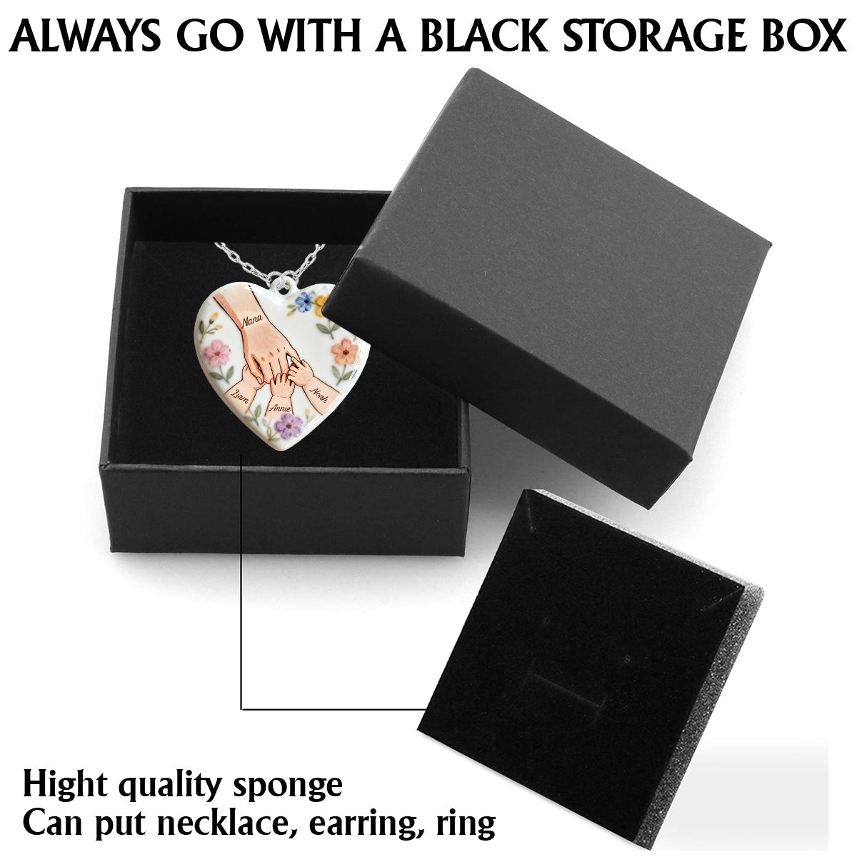 Hold My Hand, Hold My Heart - Personalized Mother Shaped Metal Pendant Necklace