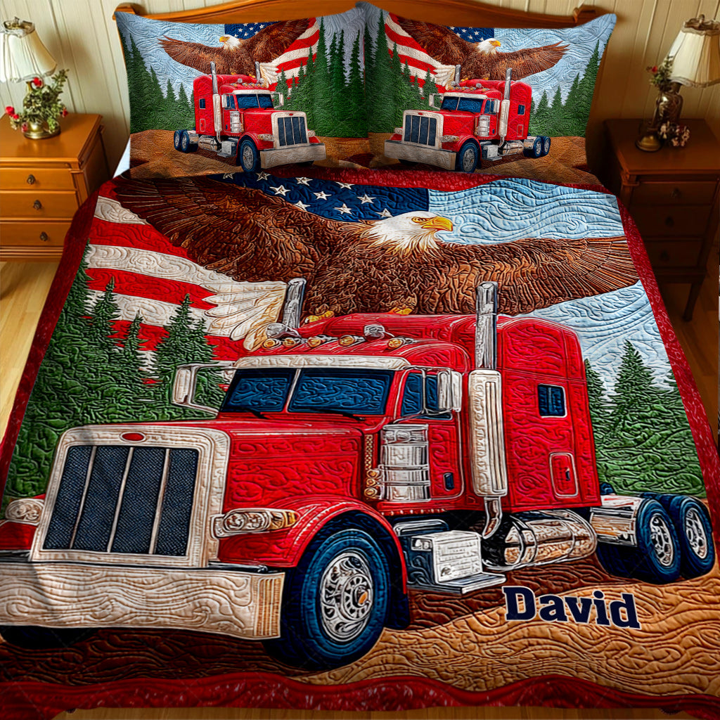 Keep On Truckin – Personalisiertes Weißkopfseeadler-Quiltset