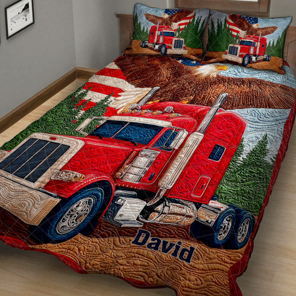 Keep On Truckin – Personalisiertes Weißkopfseeadler-Quiltset