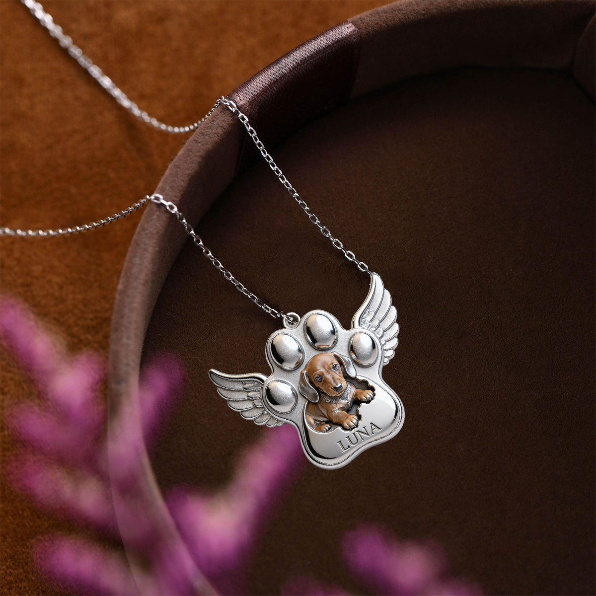 In liebevoller Erinnerung – Personalisierte Gedenk-Halskette mit Anhänger aus Acryl