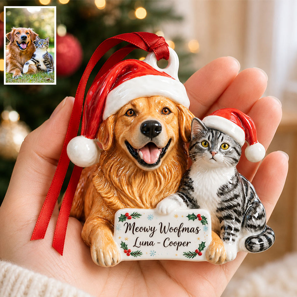 Kleines Weihnachten - Personalisierte Premium 3D Hundedekoration