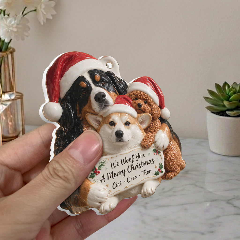 Kleines Weihnachten - Personalisierte Premium 3D Hundedekoration