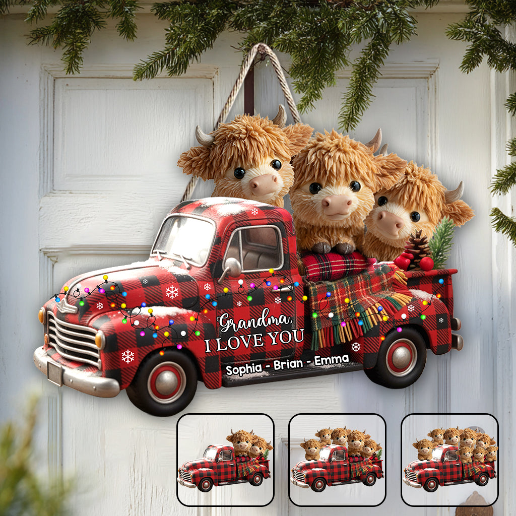 Oma, wir lieben dich – personalisiertes, individuell geformtes Holzschild für Oma