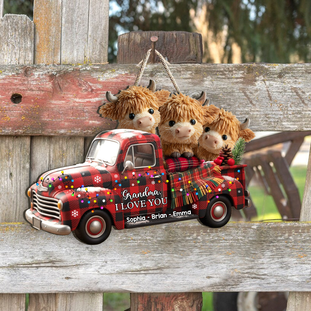 Oma, wir lieben dich – personalisiertes, individuell geformtes Holzschild für Oma