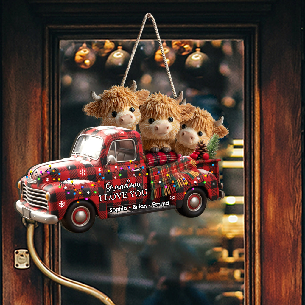 Oma, wir lieben dich – personalisiertes, individuell geformtes Holzschild für Oma