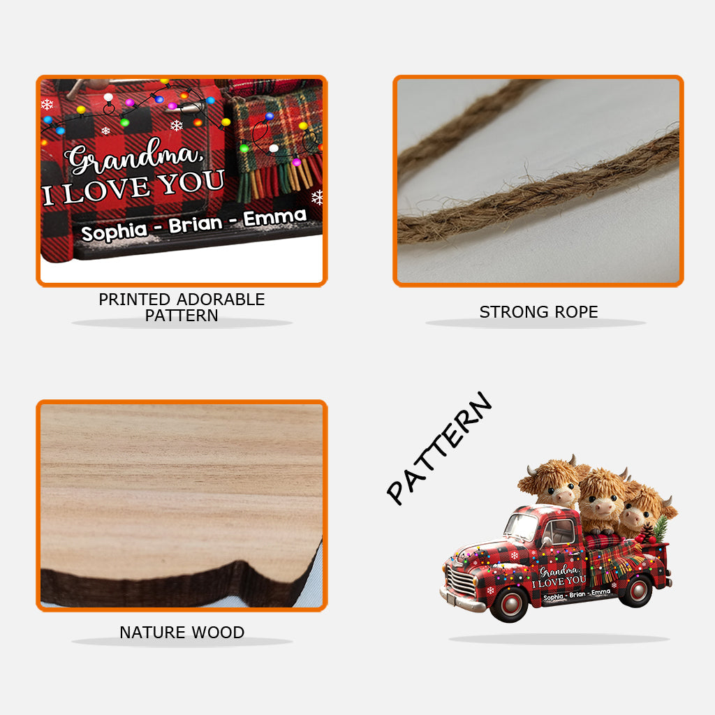 Oma, wir lieben dich – personalisiertes, individuell geformtes Holzschild für Oma