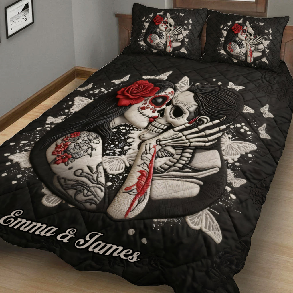 I Love You - Personalized Skull Quilt Set
