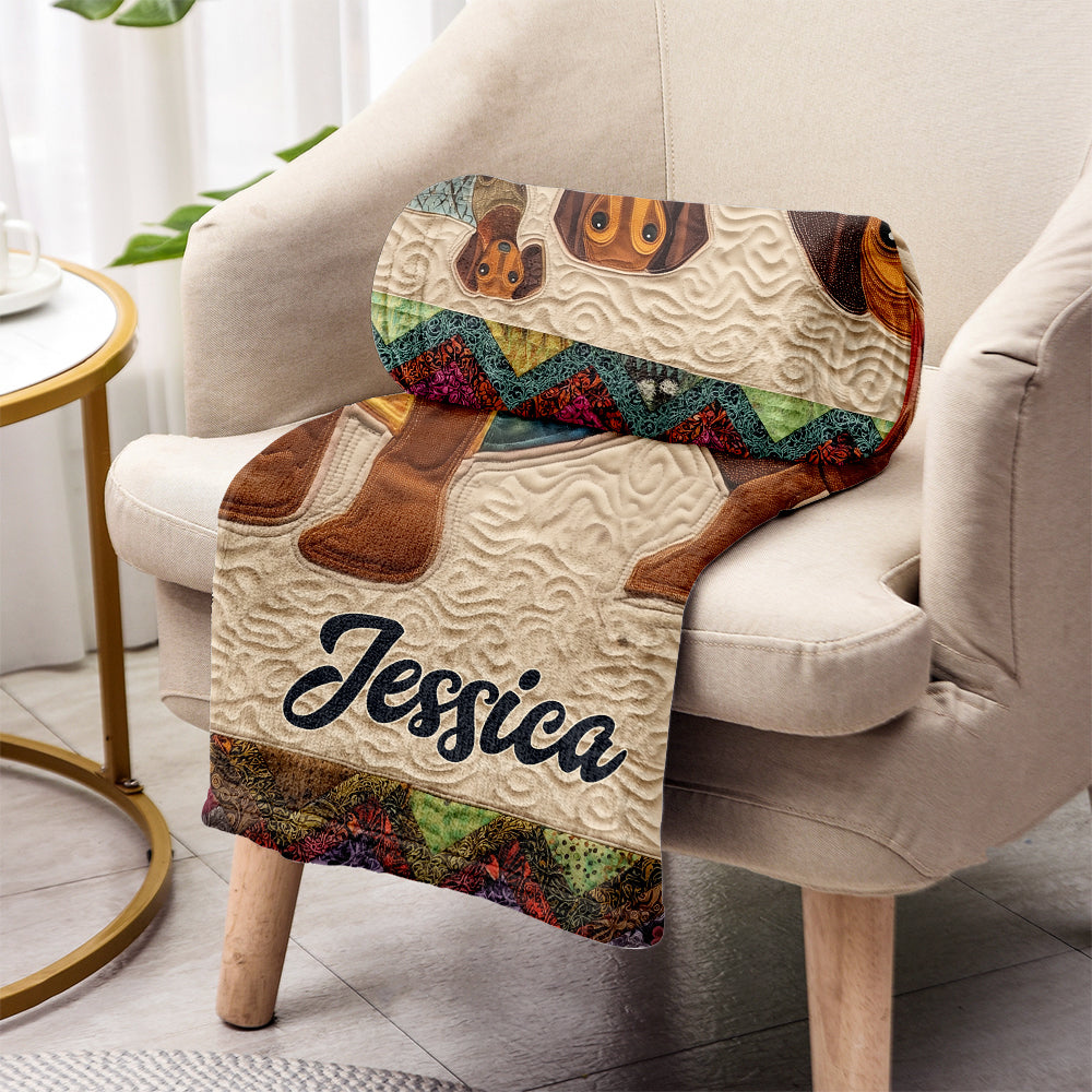 Life Is Better With Dogs - Personalized Dachshund Blanket