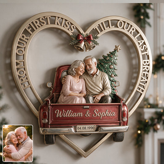 Ich liebe dich - Personalisierte 3D-gedruckte Metalltafel für Paare