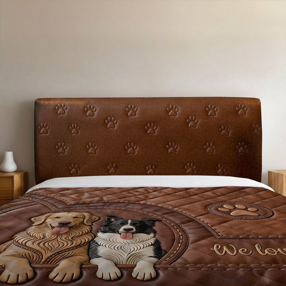 Pet Love - Personalized Dog 4-Piece Quilt Bedding Set