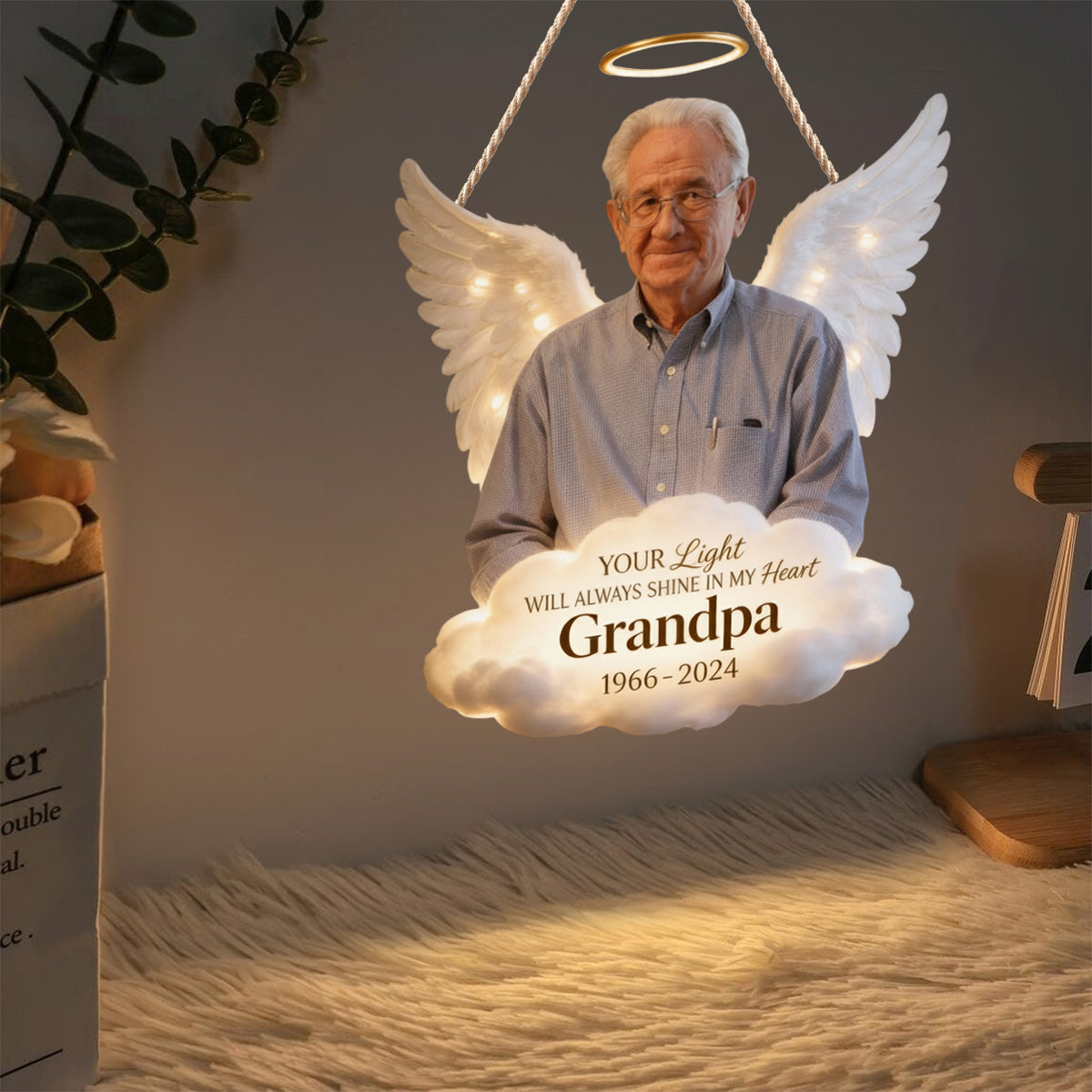 Angel Memorial - Personalized Memorial LED Light Acrylic Sign