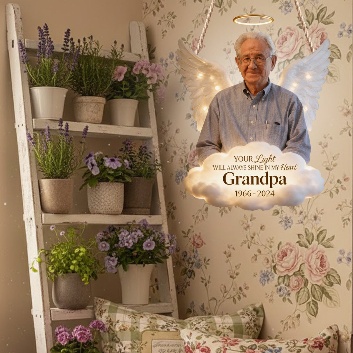 Angel Memorial - Personalized Memorial LED Light Acrylic Sign