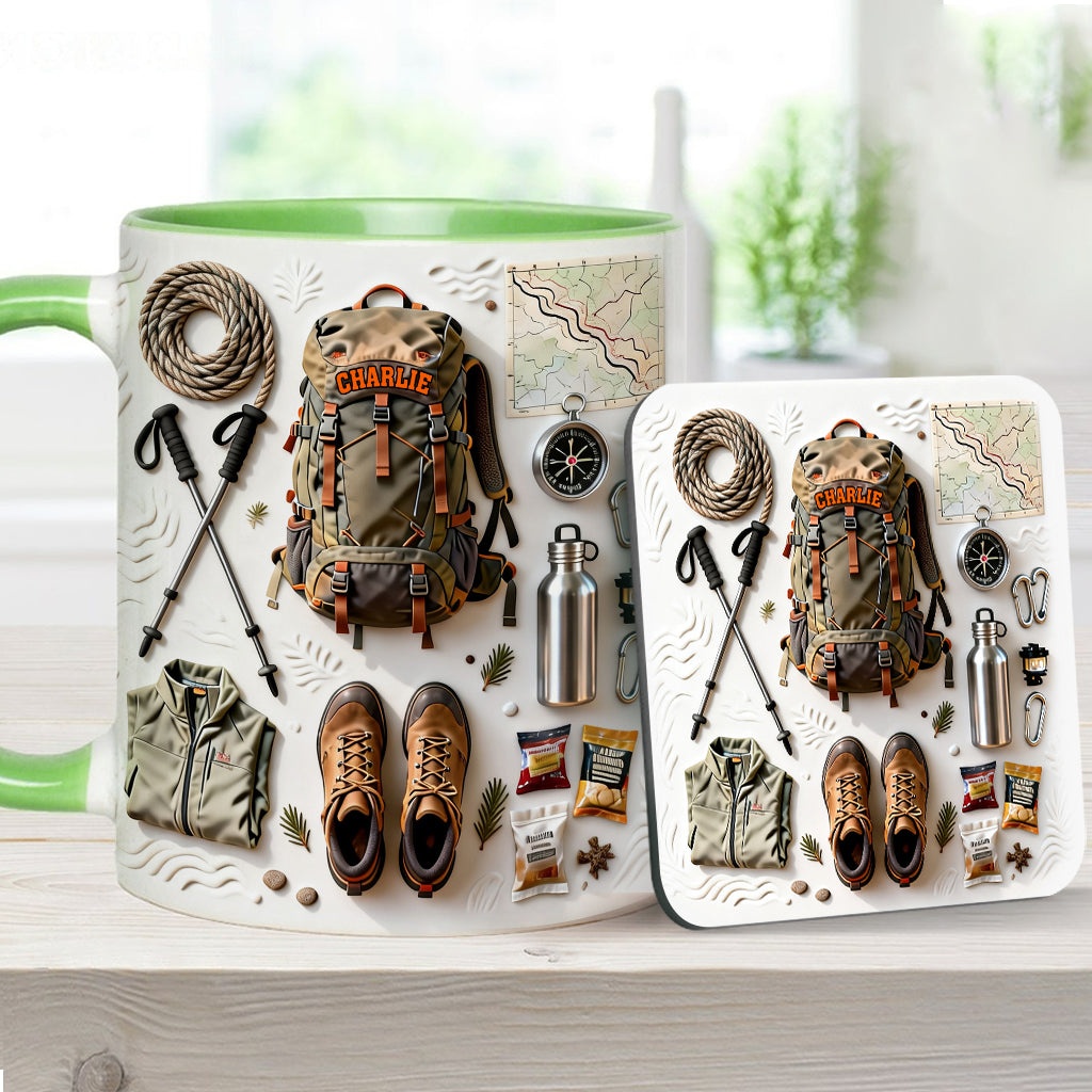 Wanderbegeisterte – Personalisierter Wanderbecher & Untersetzer