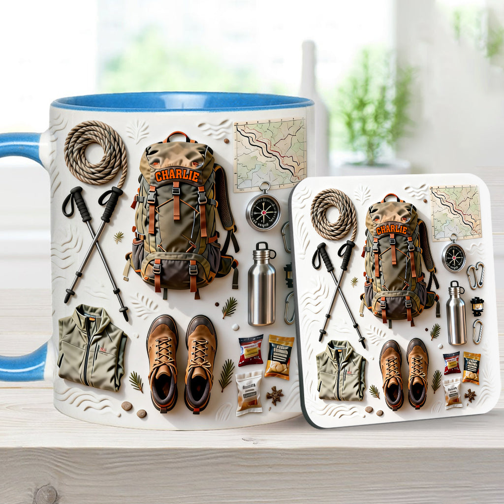 Wanderbegeisterte – Personalisierter Wanderbecher & Untersetzer