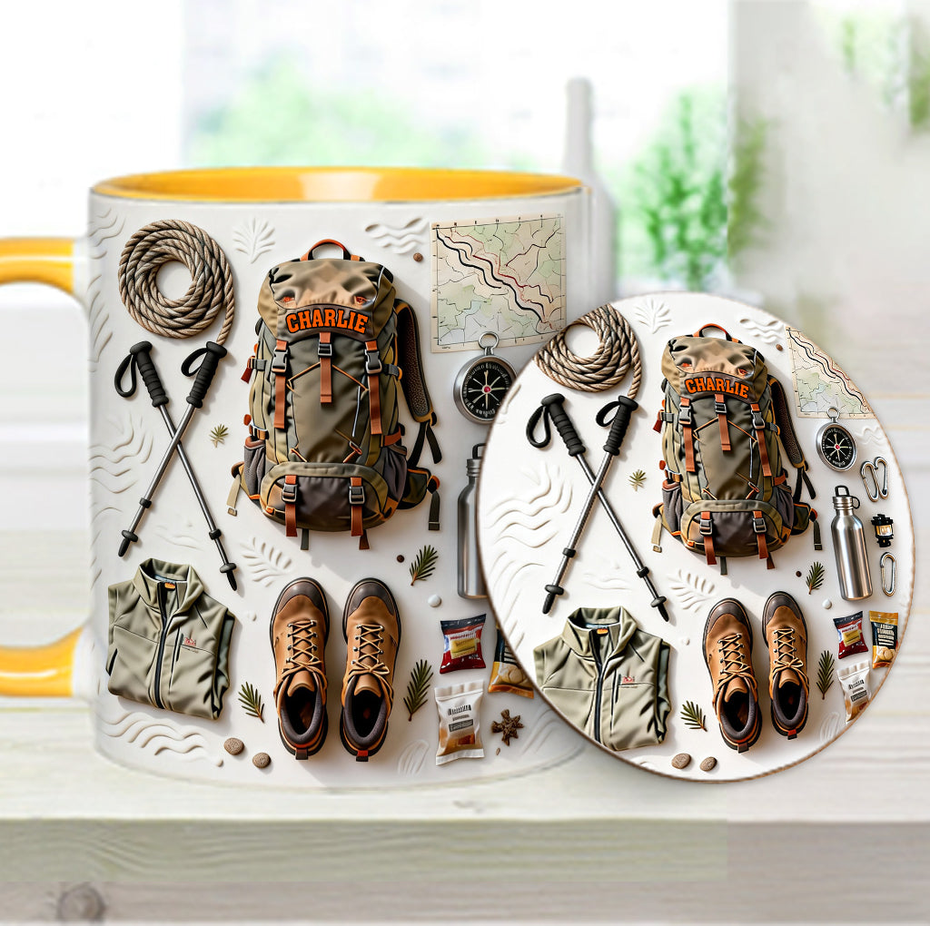 Wanderbegeisterte – Personalisierter Wanderbecher & Untersetzer